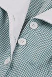 Green Plaid Swing vestido dos anos 1950 com cinto