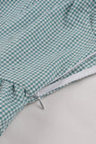 Green Plaid Swing vestido dos anos 1950 com cinto