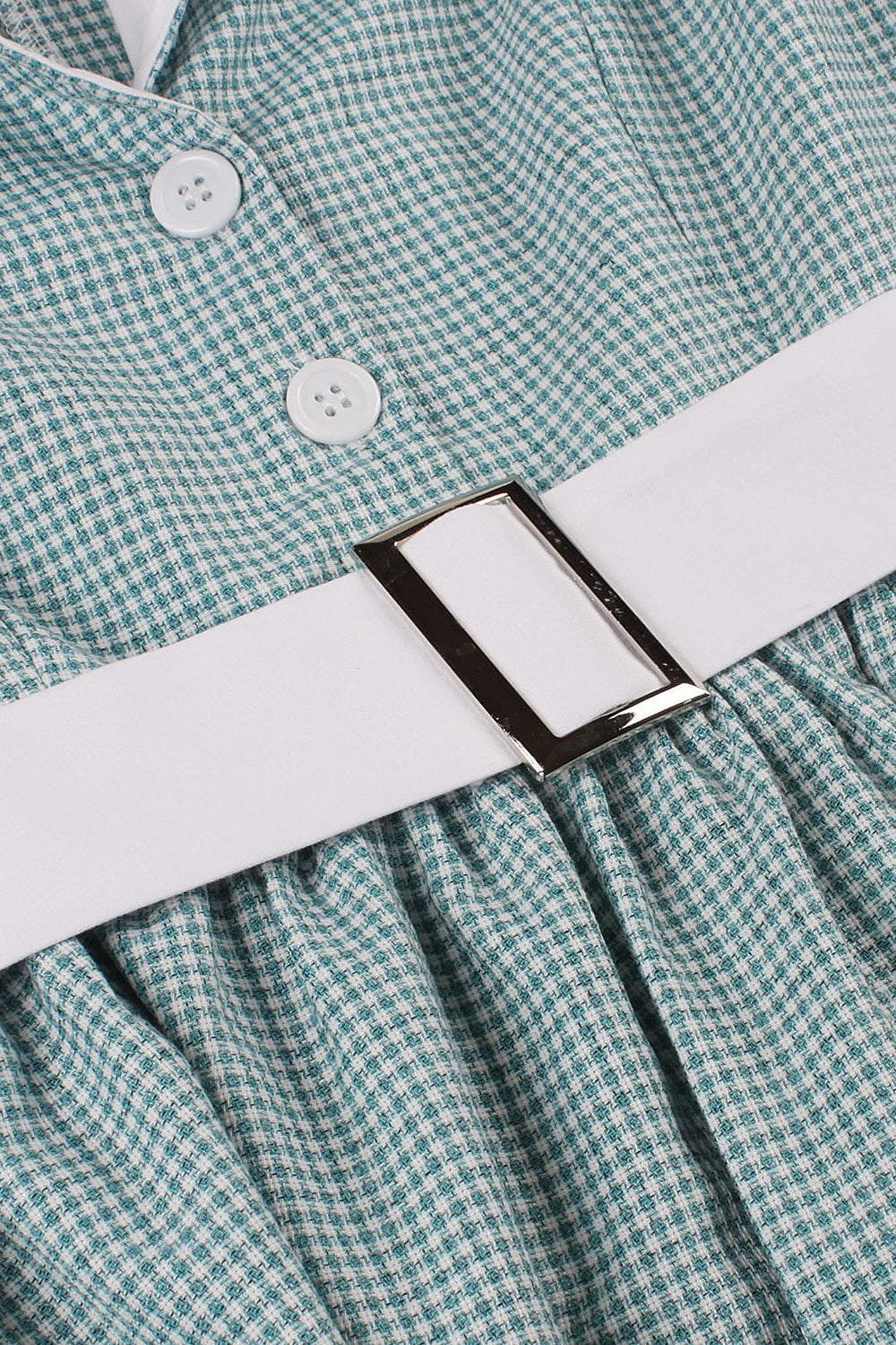Green Plaid Swing vestido dos anos 1950 com cinto