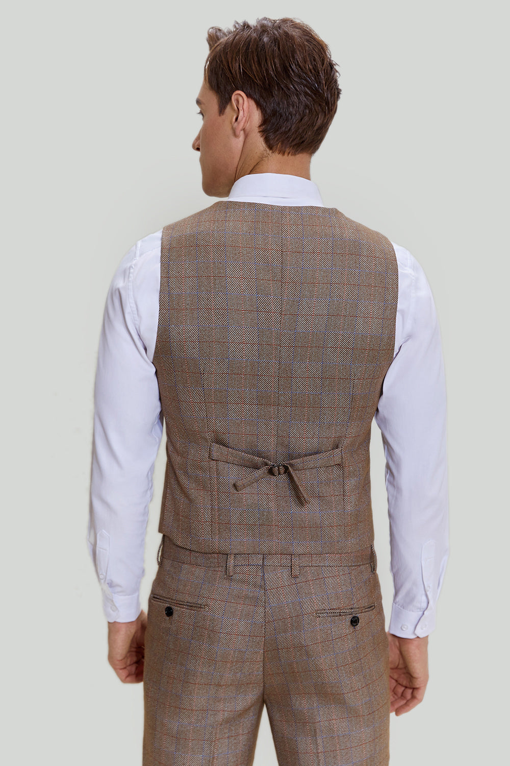 Fatos masculinos 3 peças castanho