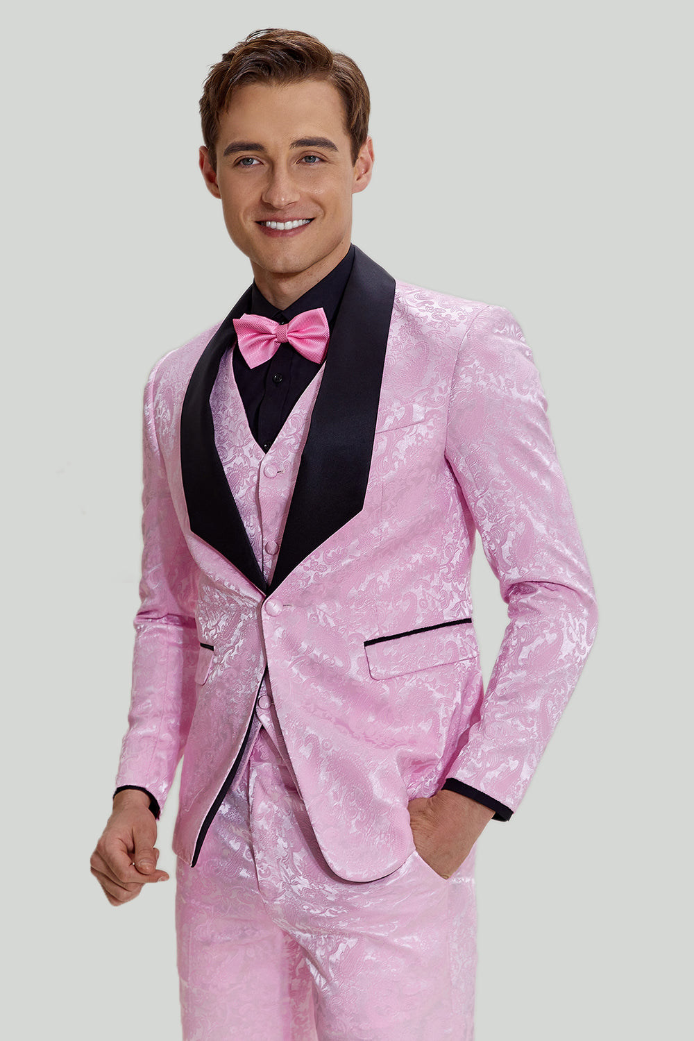Ternos de baile Jacquard Rosa 3 peças