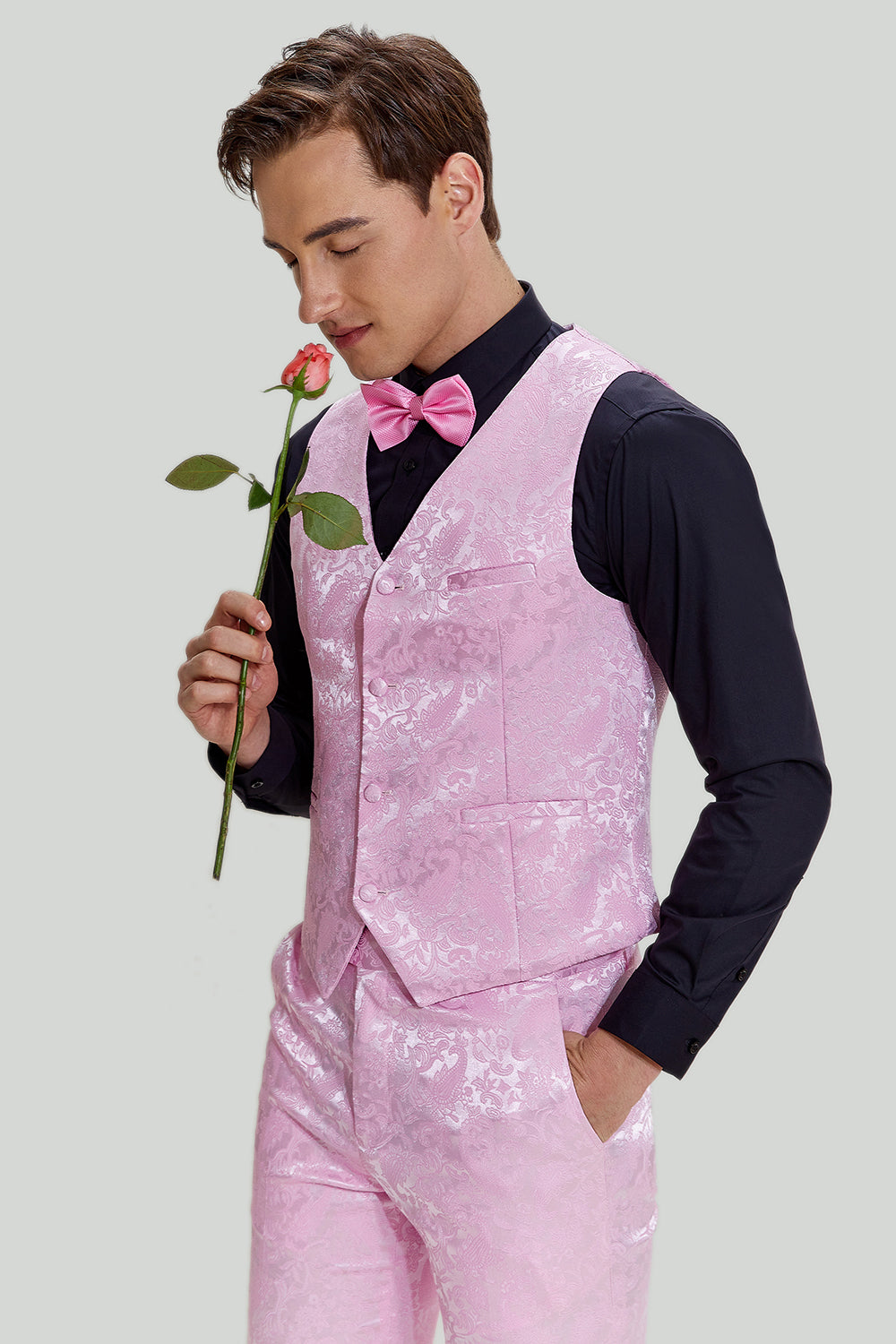 Ternos de baile Jacquard Rosa 3 peças