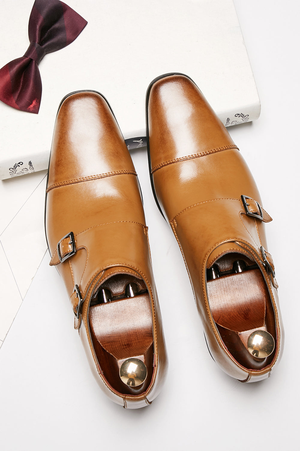 Sapatos de couro deslizantes de couro masculino preto