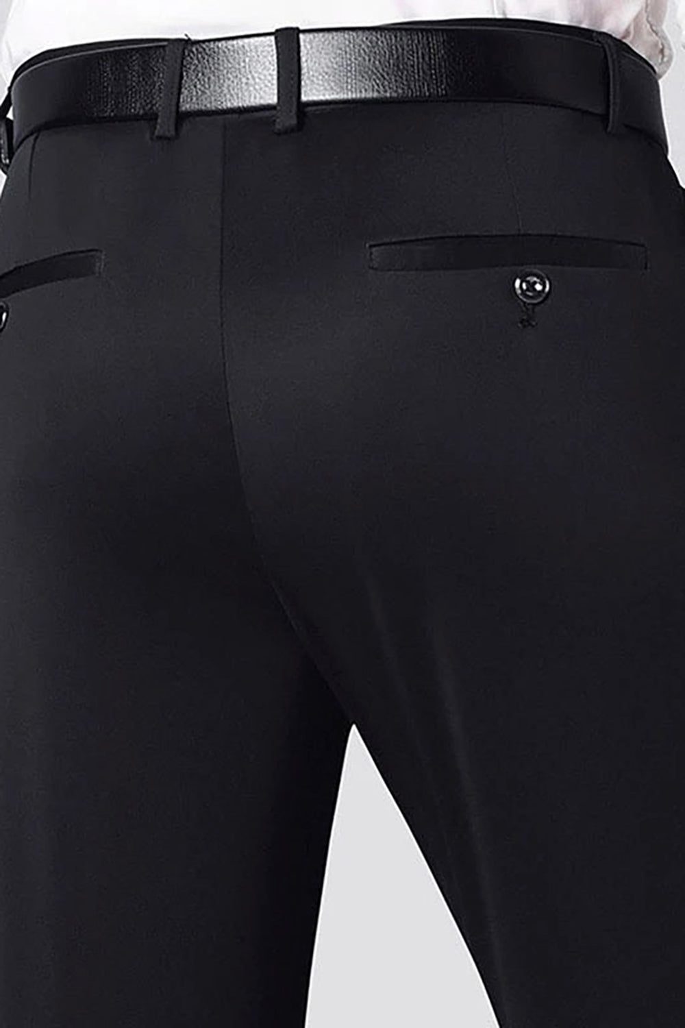 Fatos Masculinos 2 Peças Jacquard Lapela Redonda Preto