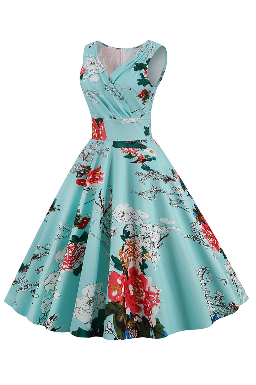 Vestido vintage azul claro v 1950s