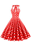 Vestido Bolinhas Botão Vermelho