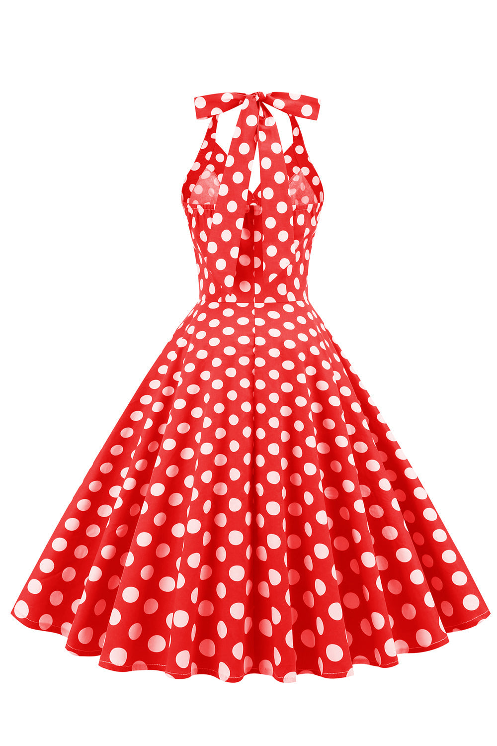 Vestido Bolinhas Botão Vermelho