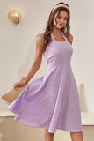 Halter Lavanda Xadrez Vestido Vintage