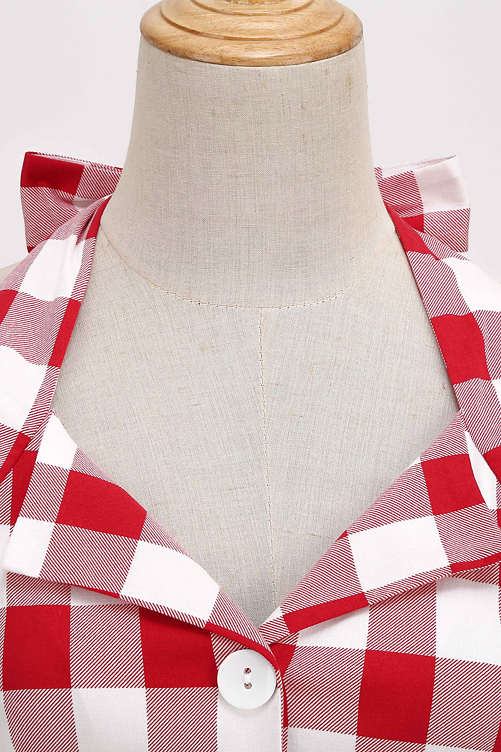 Vestido de balanço de Xadrez Vermelho dos anos 50