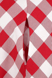 Vestido de balanço de Xadrez Vermelho dos anos 50