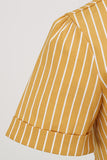 Listras Mangas Curtas 1950 Swing Dress