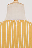 Listras Mangas Curtas 1950 Swing Dress