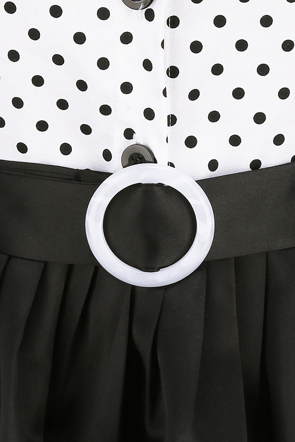 Preto e branco Polka Dots Vintage 1950s Vestido