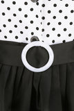Preto e branco Polka Dots Vintage 1950s Vestido
