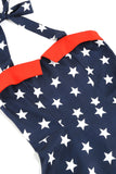 Vestido vintage de estilo retro Halter Navy