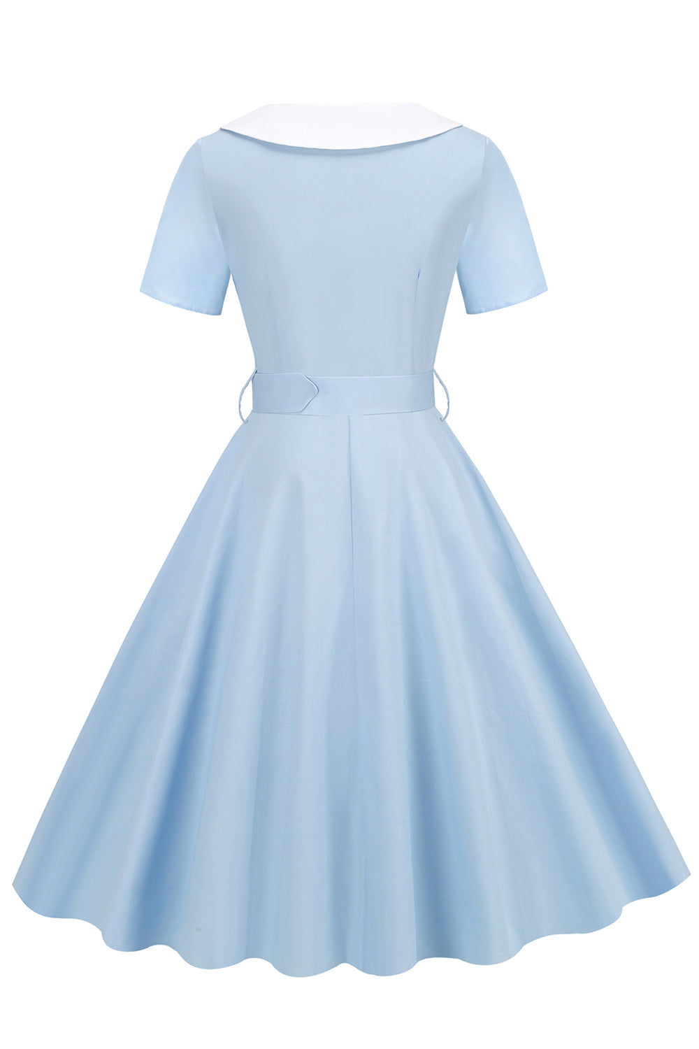 Vestido preto de balanço dos anos 50 com cinto