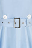 Vestido preto de balanço dos anos 50 com cinto