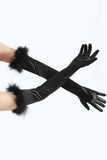 Luvas de festa de Gatsby preto com penas