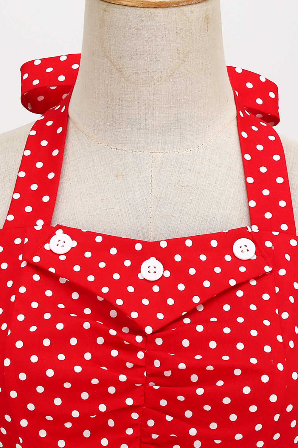 Vestido retro halter halter red polka dots 1950s