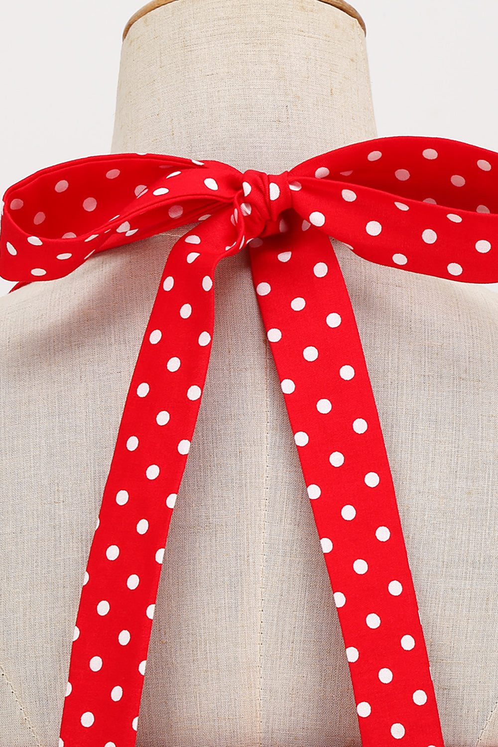 Vestido retro halter halter red polka dots 1950s