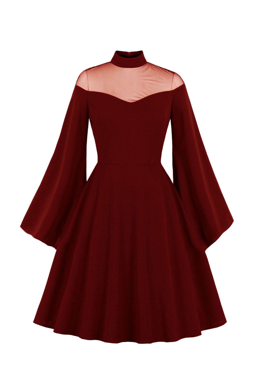 Vestido de Halloween preto vintage com mangas compridas