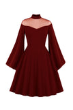 Vestido de Halloween preto vintage com mangas compridas
