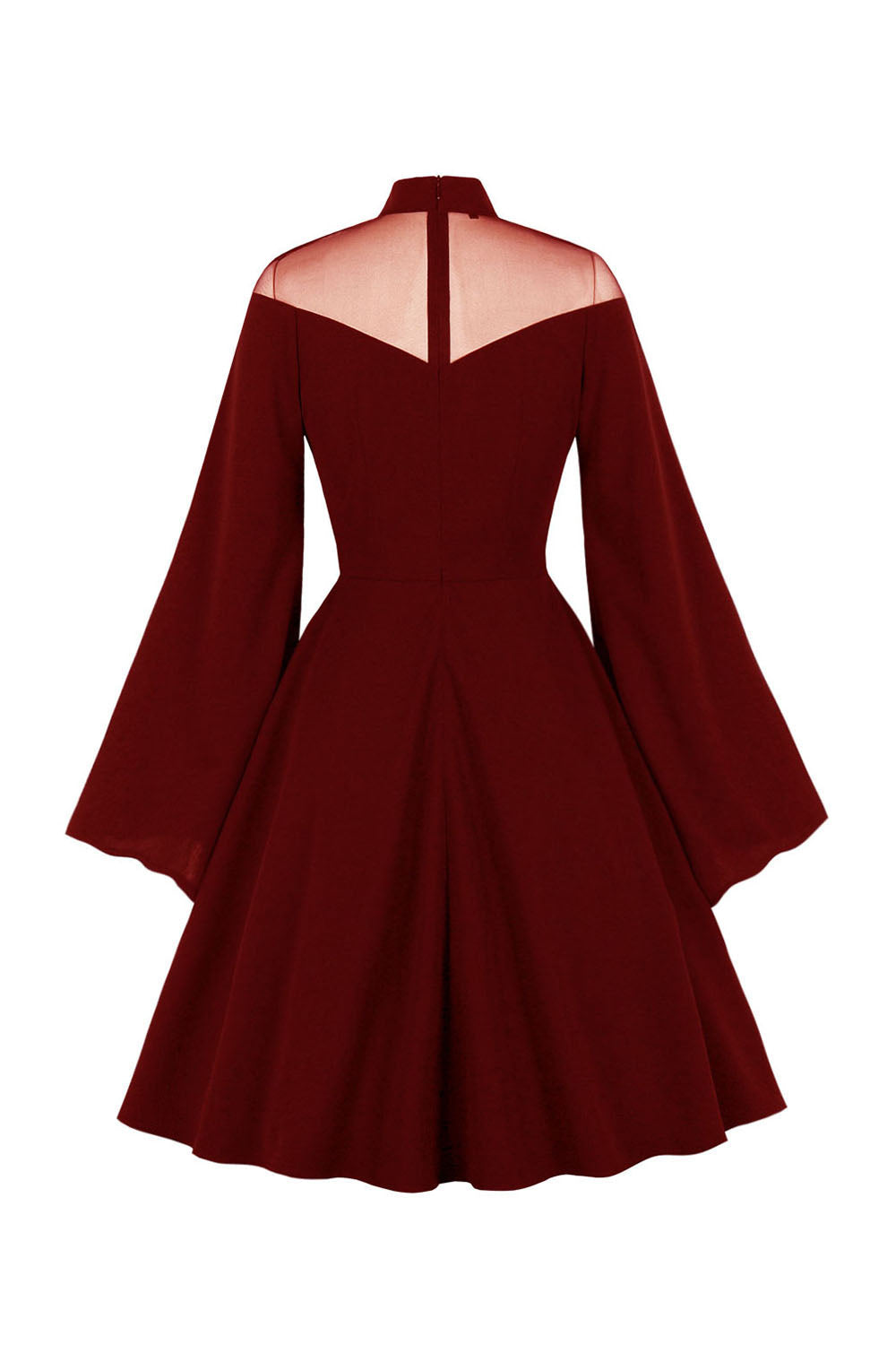 Vestido de Halloween preto vintage com mangas compridas