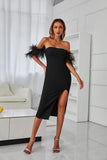 Vestido midi de cocktail preto