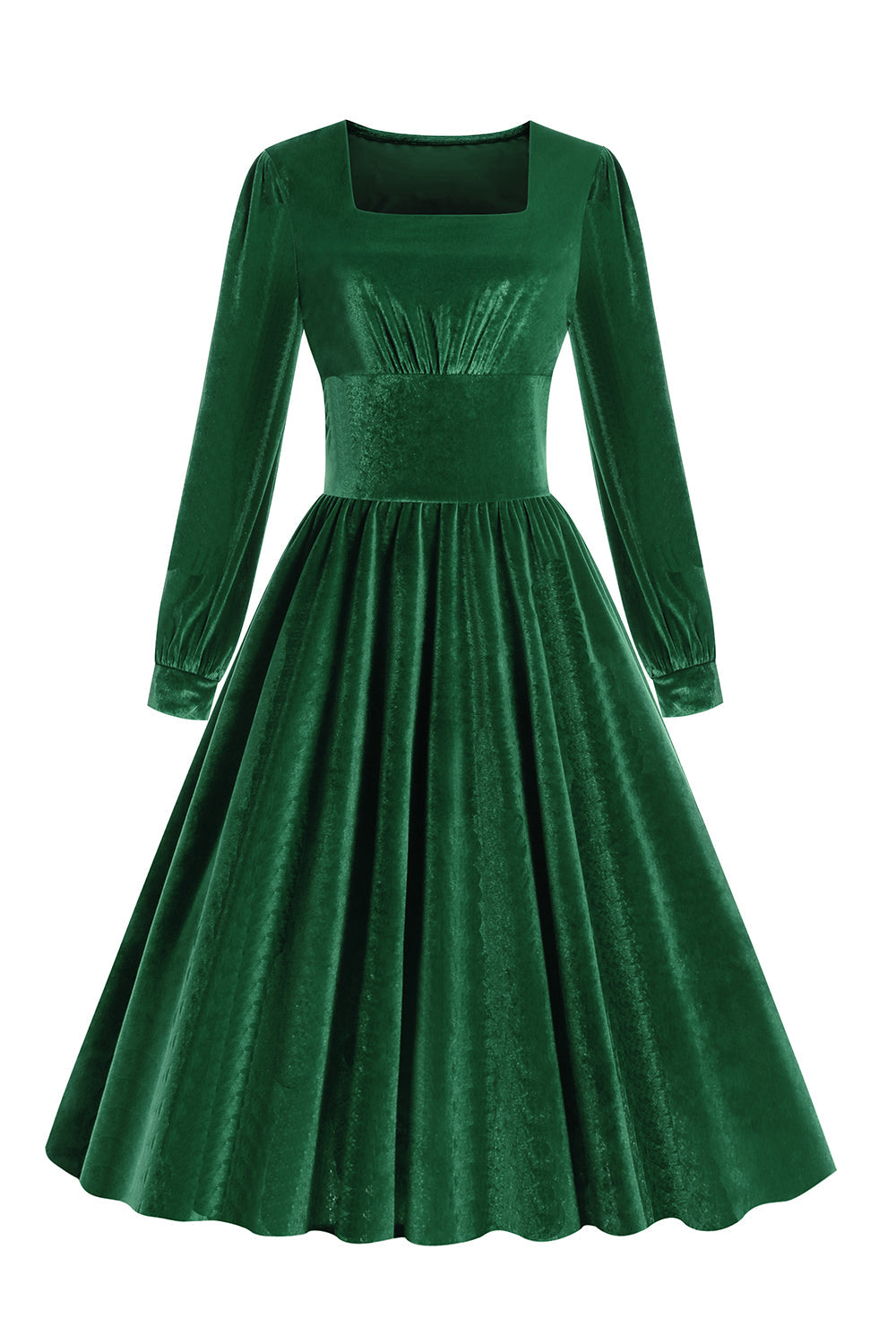 Vestido vintage de veludo verde escuro