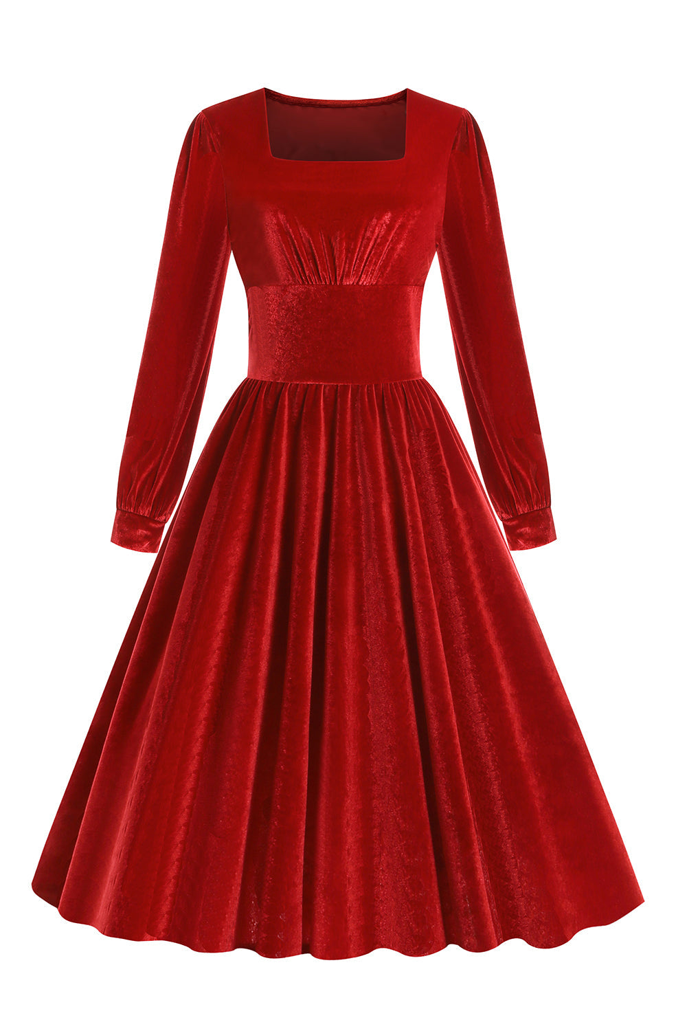 Vestido vintage de veludo manga comprida preto