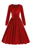 Vestido vintage de veludo verde escuro