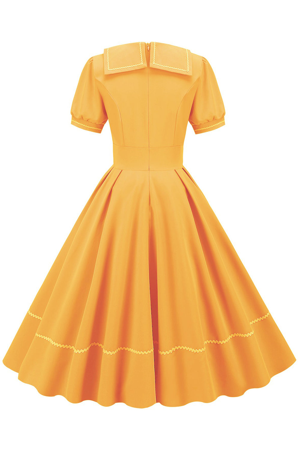 Vestido Vintage Azul com Mangas Curtas