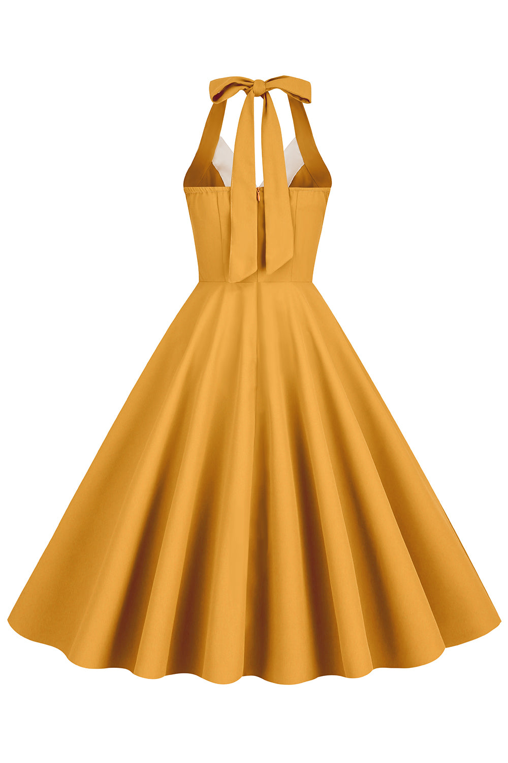 1950s Vestido Azul Halter A-Line