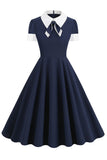 Vestido Vintage Azul Marinha