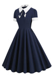 Vestido Vintage Azul Marinha