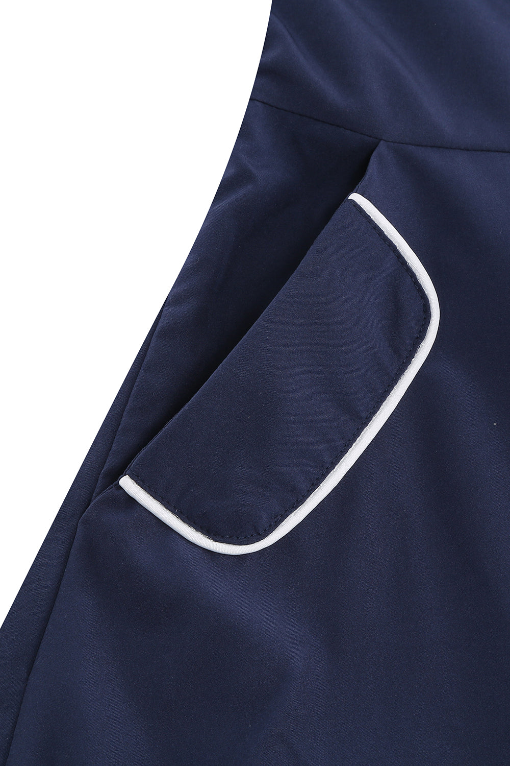 Halter Listras Azul Swing Vestido Retro Com Bolso