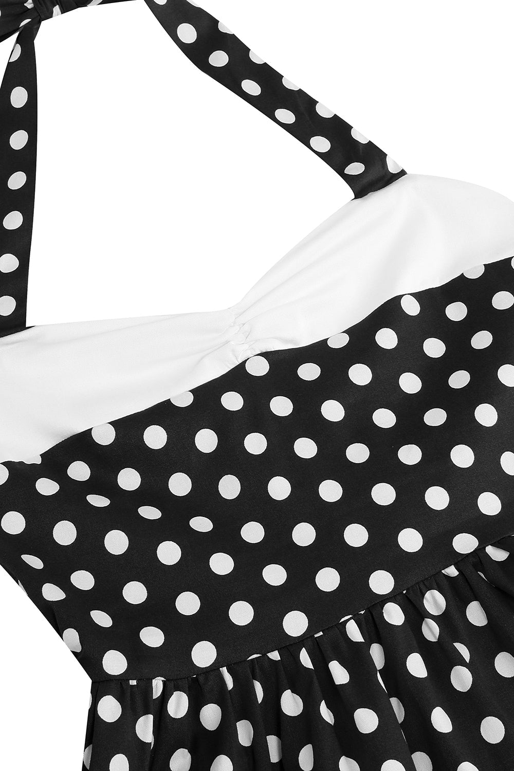 Vermelho Halter Pontos de Polka Vestido Dos Anos 1950