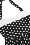 Vermelho Halter Pontos de Polka Vestido Dos Anos 1950