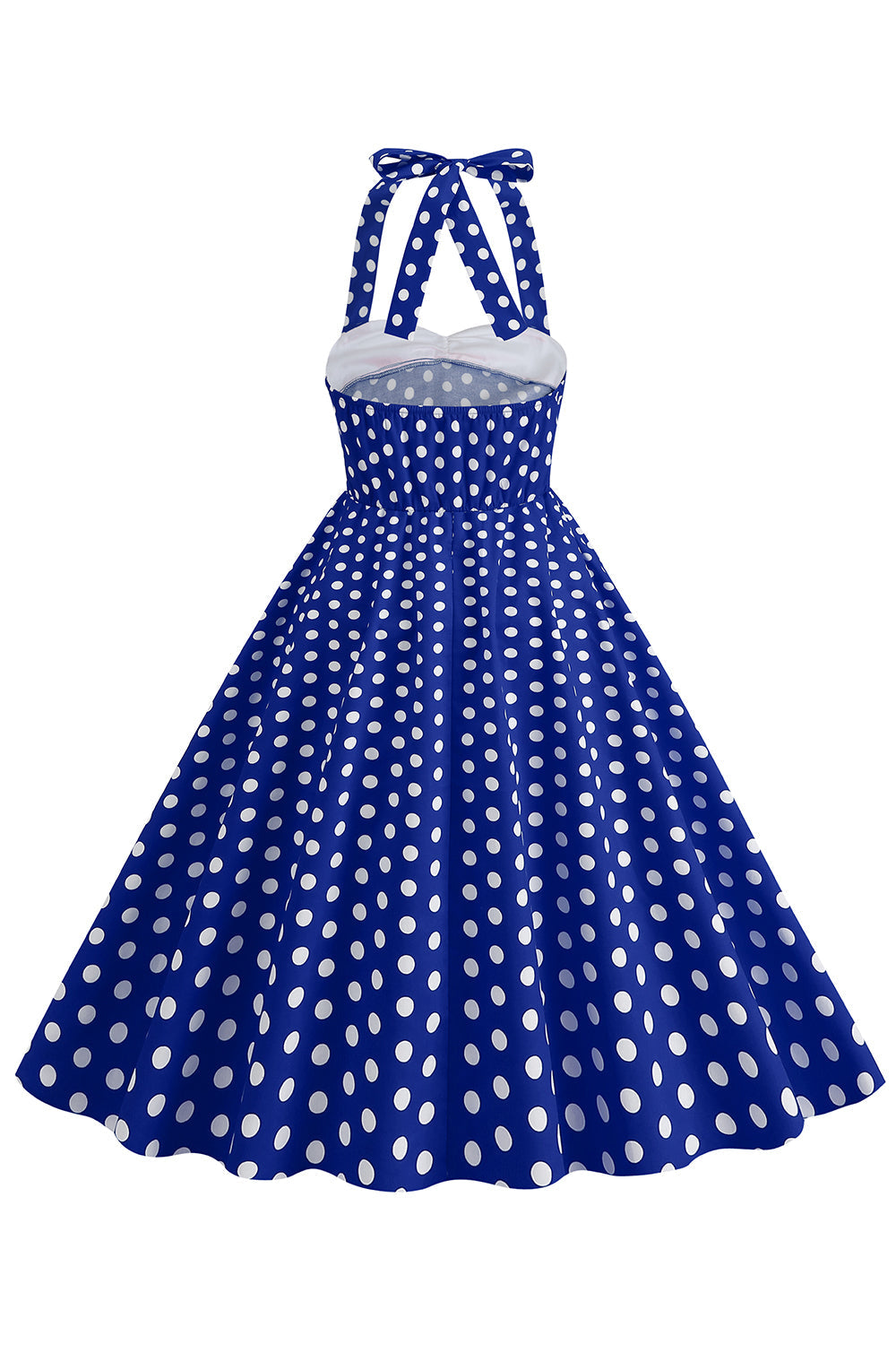 Vermelho Halter Pontos de Polka Vestido Dos Anos 1950