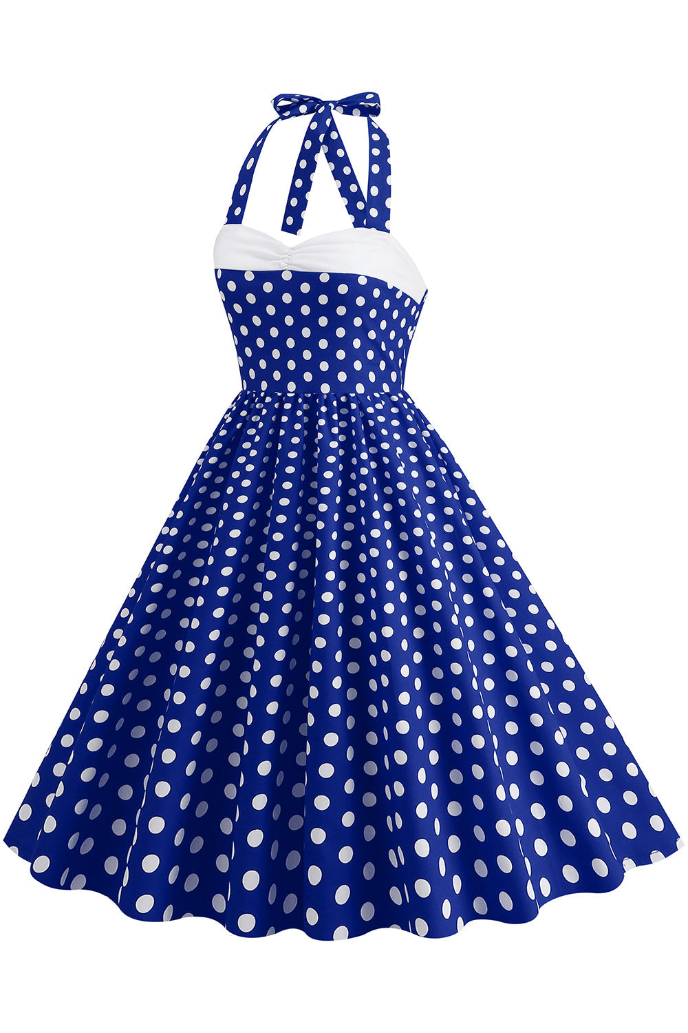 Vermelho Halter Pontos de Polka Vestido Dos Anos 1950