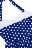 Vermelho Halter Pontos de Polka Vestido Dos Anos 1950