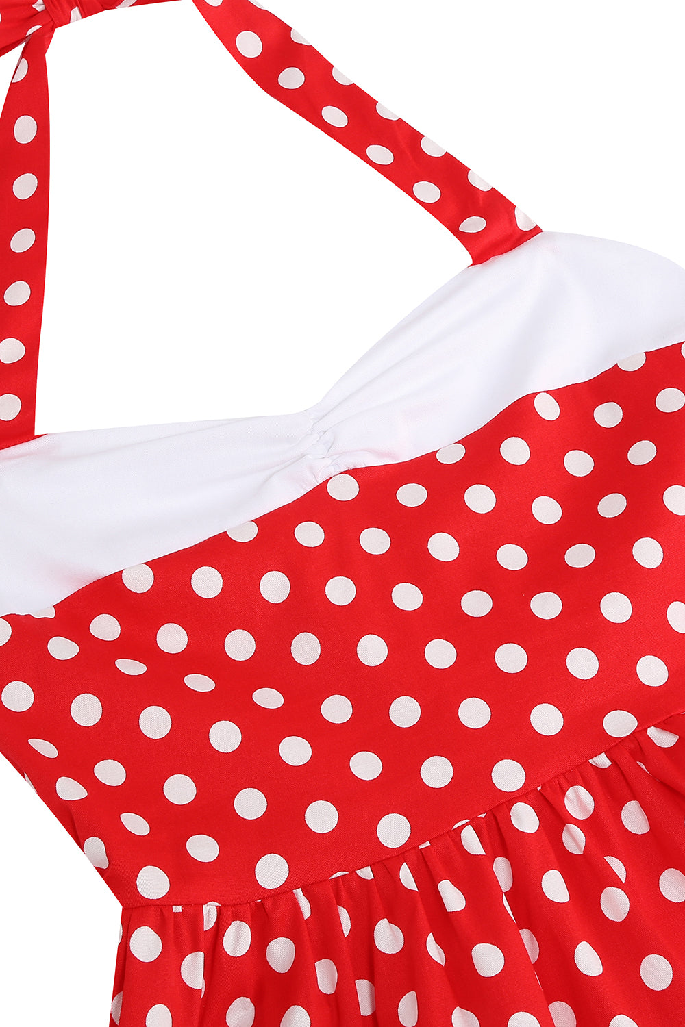 Vermelho Halter Pontos de Polka Vestido Dos Anos 1950