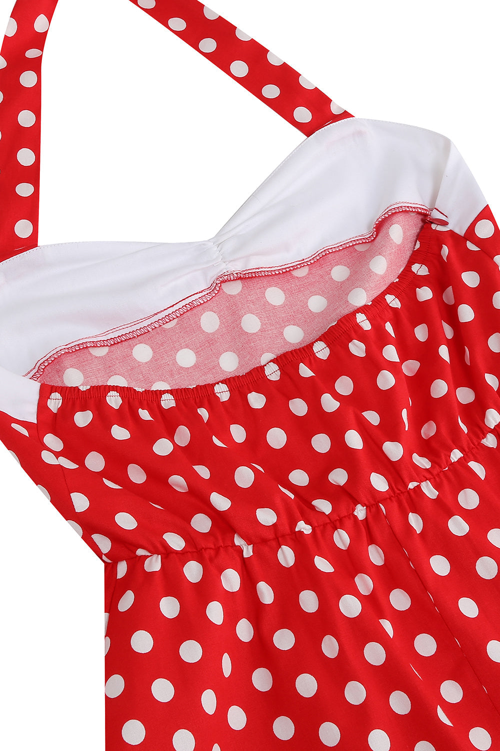 Vermelho Halter Pontos de Polka Vestido Dos Anos 1950