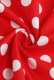 Vermelho Halter Pontos de Polka Vestido Dos Anos 1950