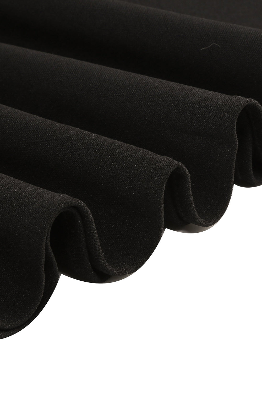 Preto Uma linha de mangas compridas vestido dos anos 1950 com renda