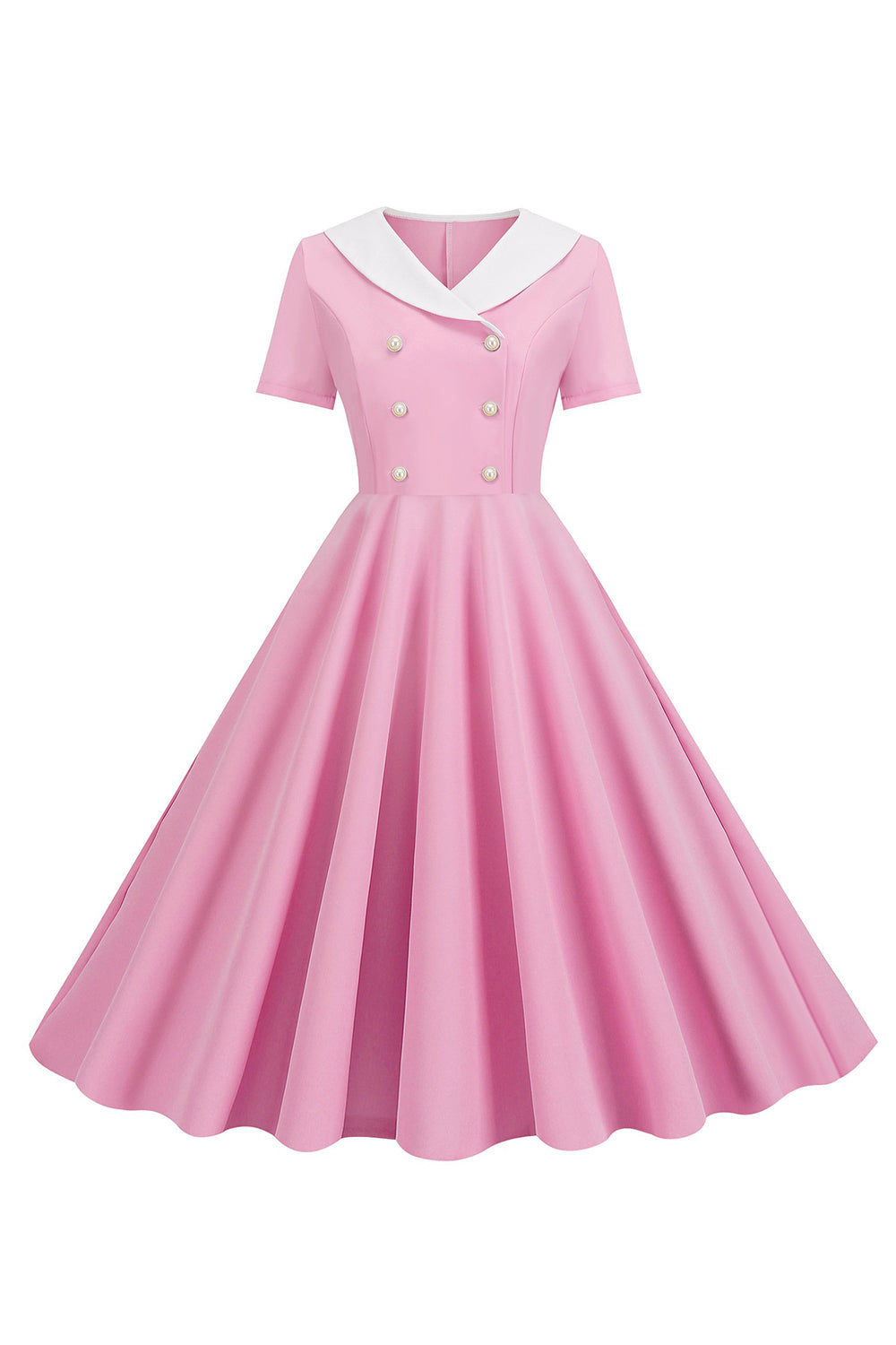 A Line Pink Short Sleeveless Vestido dos anos 1950