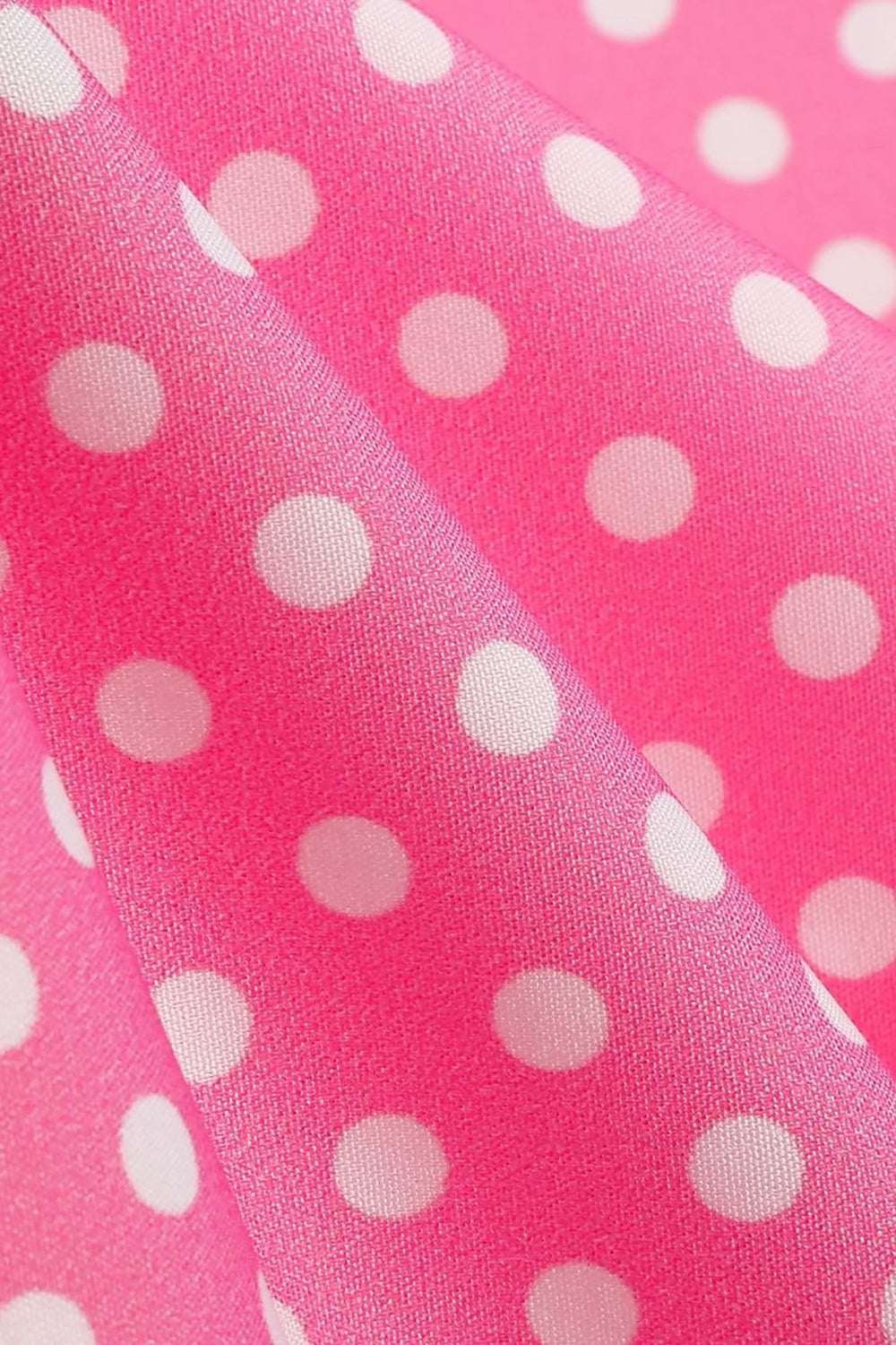Ombro frio Polka Dots Rosa 1950 Vestido