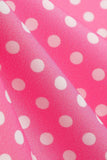 Ombro frio Polka Dots Rosa 1950 Vestido