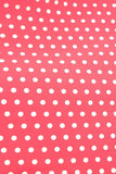 Rosa Vermelho Polka Dots Puff Mangas 1950 Vestido