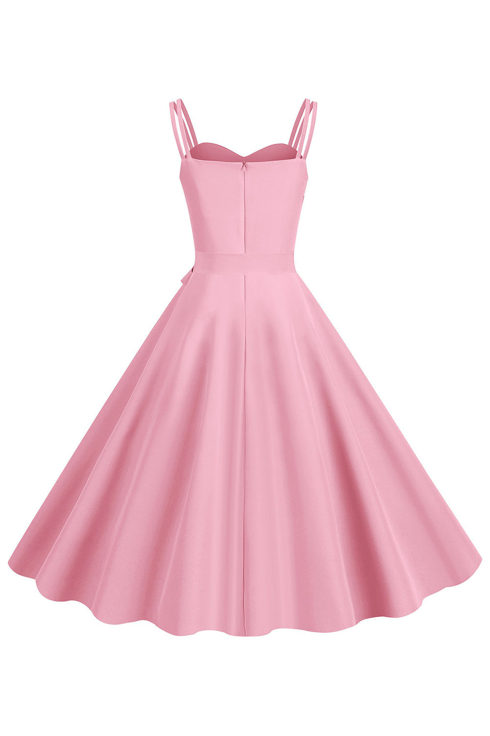 Blush Esparguete Correias Uma Linha Vestido dos anos 1950
